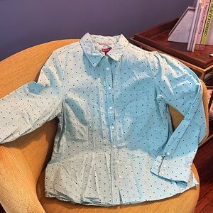 Light Blue Polka Dot Button-Up Shirt